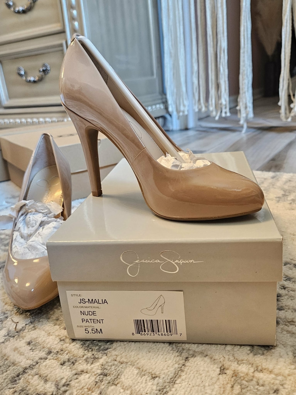 Jessica Simpson Nude Patent JS-Malia High Heel Pumps